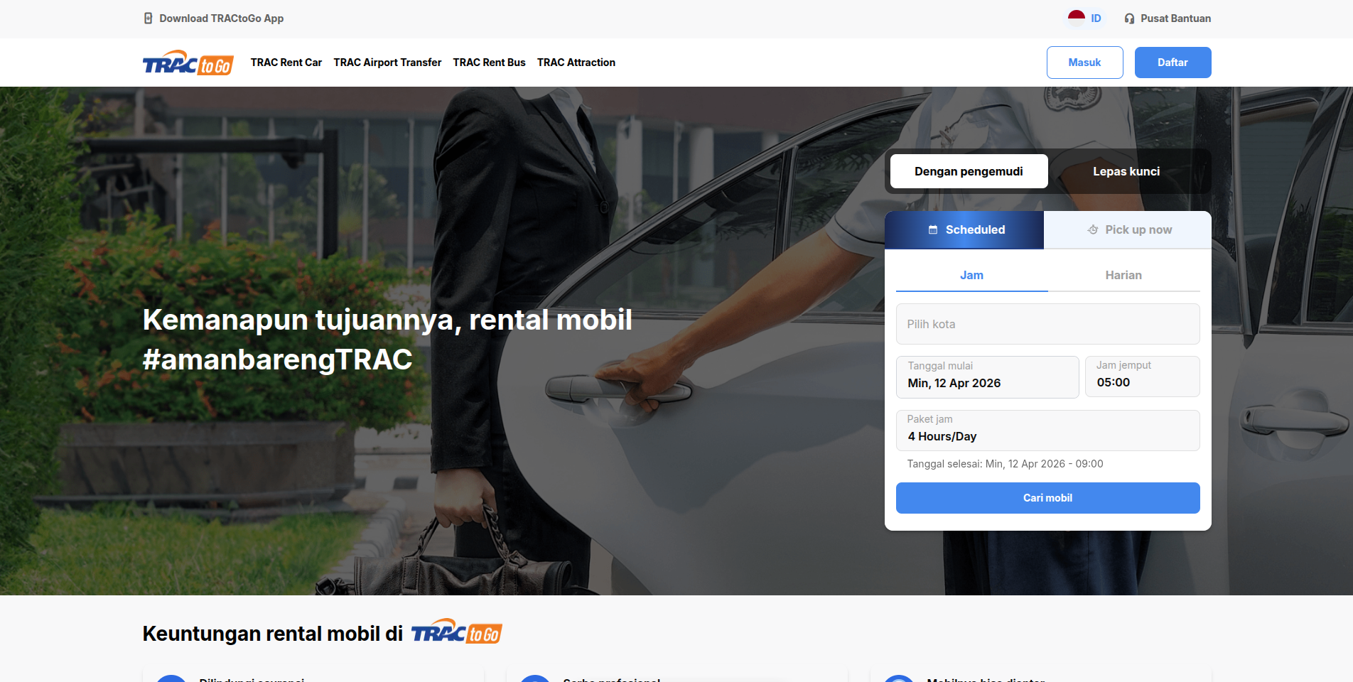 TRACtoGo vehicle rental application